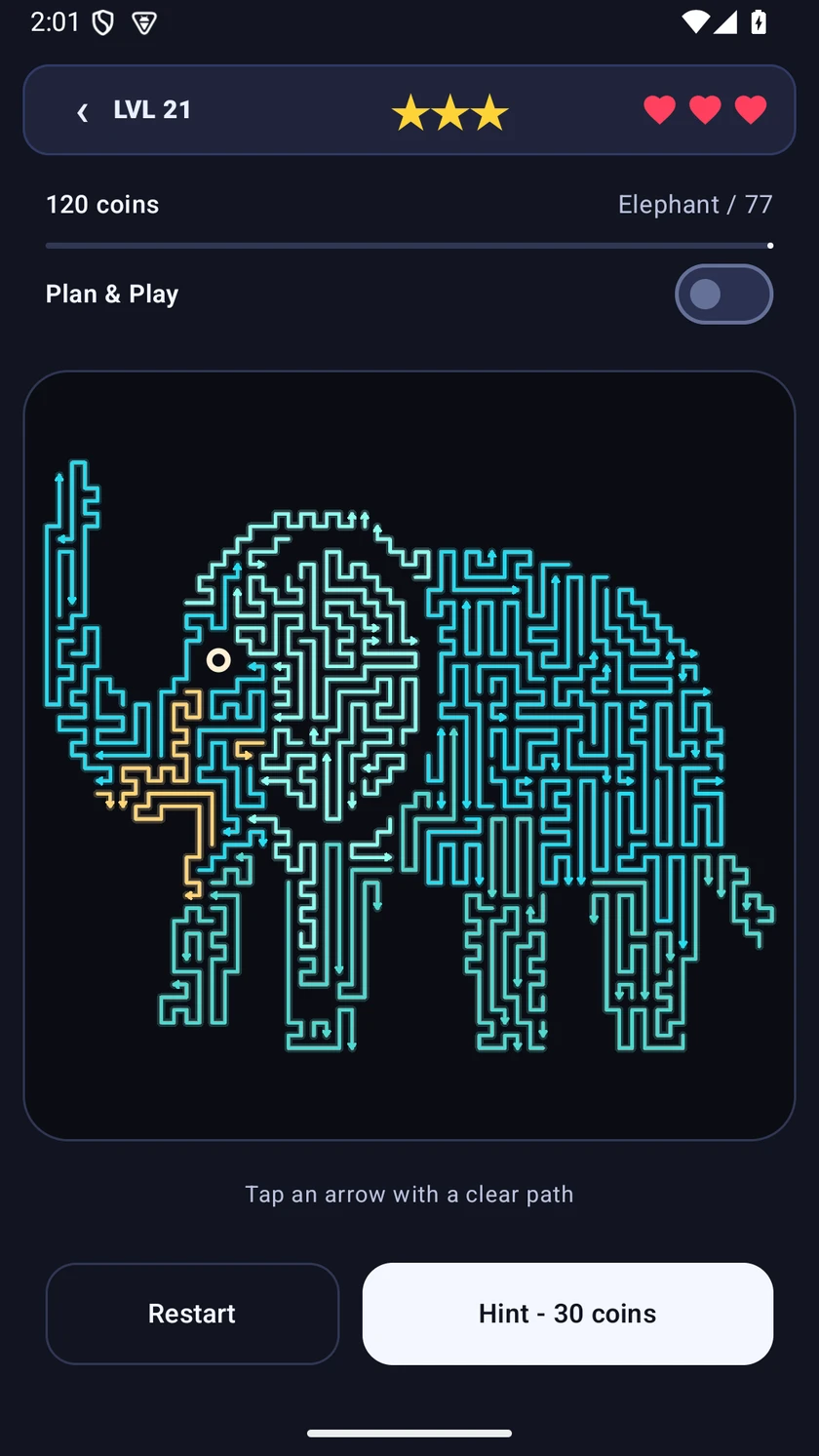 Arrow Modo — elephant picture puzzle