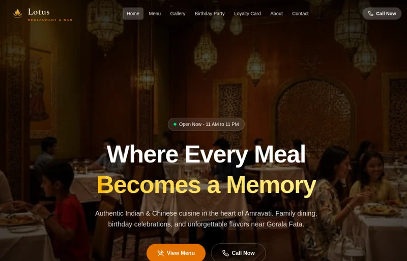 Lotus Restaurant — real product screenshot