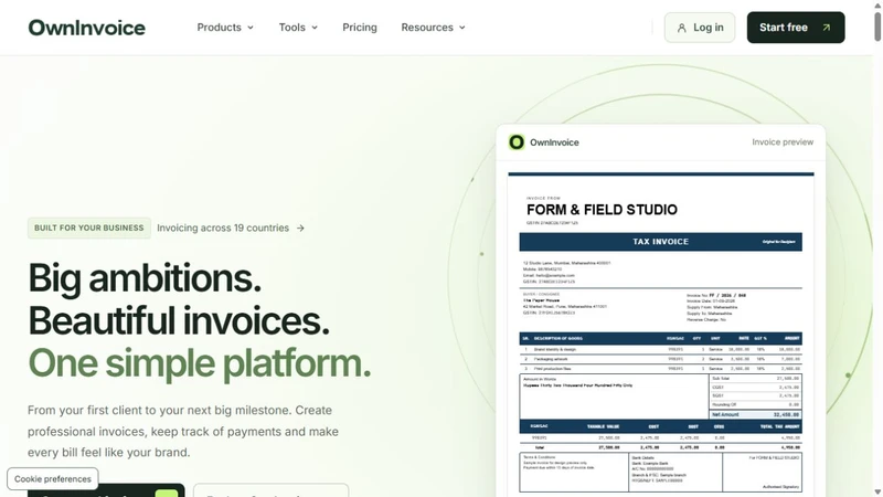 Own Invoice — real product screenshot