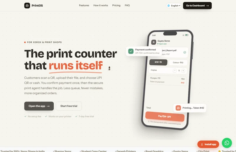 PrintOS — real product screenshot